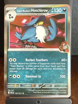 Team Rocket’s Honchkrow 127/217 Holo Rare Ascended Heroes Pokemon TCG - Image 1