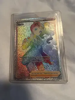 Pokemon TCG Sonia Holo Rainbow Secret Rare Card - Image 1