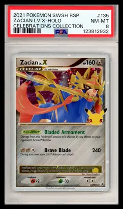 2021 Pokemon Zacian Lv. X. Promo #135 PSA 8 - Image 1