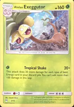 Alolan Exeggutor 2/12 McDonald's Collection 2019 Pokemon Near Mint - Image 1