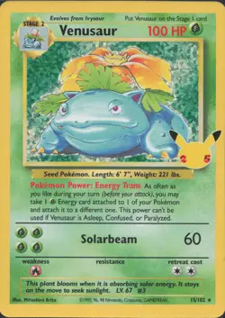 Pokemon TCG - Venusaur 15/102 Celebrations: Classic Collection - 884 - Image 1