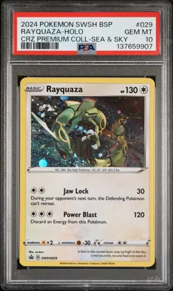 2024 POKEMON SWSH BLACK STAR PROMO #029 RAYQUAZA-HOLO PSA 10 - Image 1