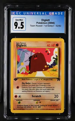 Diglett #52/82 Pokemon Team Rocket 1st edition CGC Gem Mint 9.5 old blue holder - Image 1