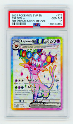 2025 Pokemon Prismatic Evolutions Espeon ex #175 Figure Collection BSP PSA 10 - Image 1