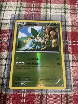Pokemon TCG Reverse Holo Simisage 8/114 Black And White Base. - Image 1