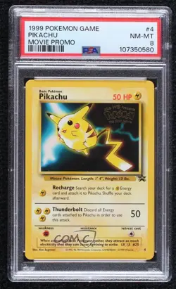 Pokemon The First Movie - Pikachu WOTC Black Star PSA 8 1999 - Image 1