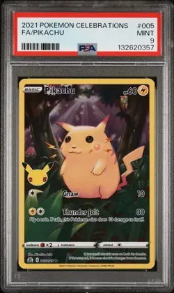 2021 Pokemon Celebrations 005/025 FA Pikachu PSA 9 - Image 1