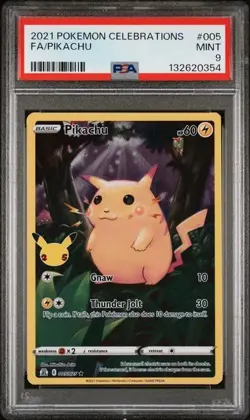 2021 Pokemon Celebrations 005/025 FA Pikachu PSA 9 - Image 1