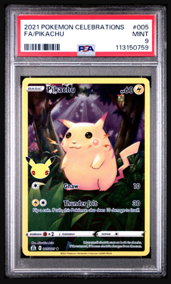 PM - 2021 - POKEMON CELEBRATIONS - #005 - PIKACHU - PSA 9 (MINT) - Image 1
