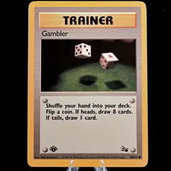 Pokemon TCG - Gambler 60/62 Fossil 1st Edition WOTC 1999 - NM - Image 2