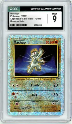 Pokemon Machop #79 Legendary Reverse Holo CGC 9 Mint - Image 1
