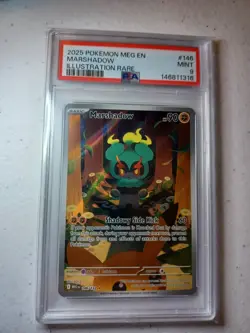 PSA 9 Mint Pokemon Mega Evolution Marshadow Pikachu Illustration Rare #146 - Image 1