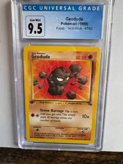 1999 Pokemon Fossil 1st Edition #47/62 Geodude CGC 9.5 🤘 - Image 1