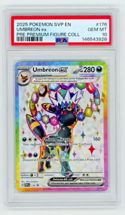 2025 Pokemon Prismatic Evolutions Umbreon ex #176 Figure Collection BSP PSA 10 - Image 1