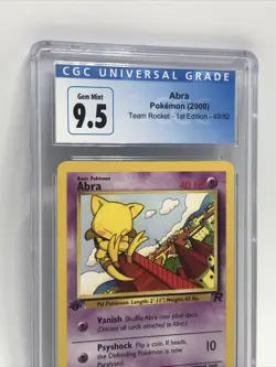 CGC Blue 9.5 (Now a 10) Abra 49/82 1st Edition Team Rocket VTG Pokemon TCG - Image 2