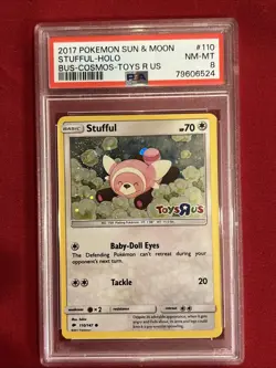 2017 Pokemon Sun & Moon Stufful Holo #110 Bus-Cosmos Toy R US PSA 8 - Image 2