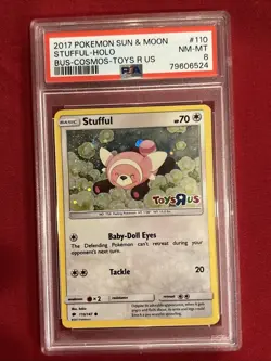 2017 Pokemon Sun & Moon Stufful Holo #110 Bus-Cosmos Toy R US PSA 8 - Image 3