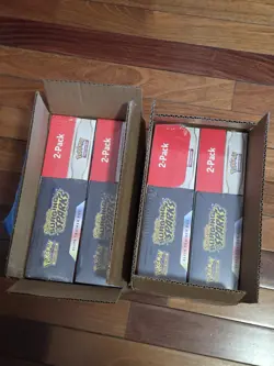 Lot of 4 Pokemon Surging Sparks 2-Pack ETB & Booster Bundle [NEW] - Image 1