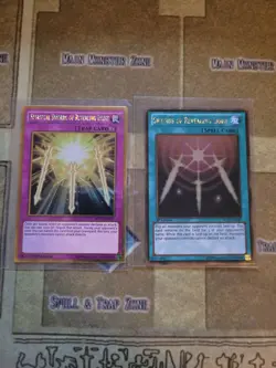 YUGIOH SPIRITUAL SWORDS OF REVEALING LIGHT MVP1 + SWORDS OF REVEALING LIGHT GOLD - Image 1