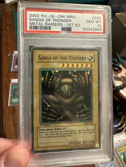 2002 Yu-Gi-Oh! Sanga Of The Thunder Metal Raiders MRD 1st Ed Super PSA 10 FADED - Image 1