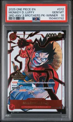 2025 One Piece 3rd Ann Tournament Monkey D. Luffy Promos Winner #ST01-012 PSA 10 - Image 1