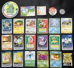 *Played* vintage Japanese cards topsun carddass arceus movie promo Meiji coin - Image 1