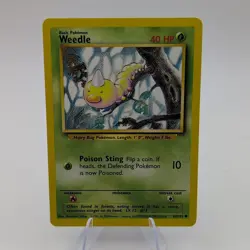 Weedle 69/102 1999 Base Set Unlimited Pokemon Card WOTC Vintage Common - LP - Image 1