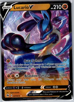 Lucario V - 027/073 - Champions Path - Pokemon Card - NM - Image 1
