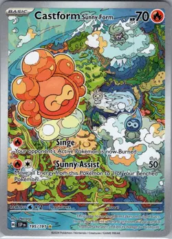 Castform Sunny Form 195/191 SV08: Surging Sparks - Pokemon Card - NM - Image 1