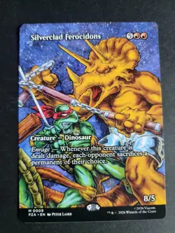 Silverclad Ferocidons (Borderless) Mythic MTG Ninja Turtles - Image 1
