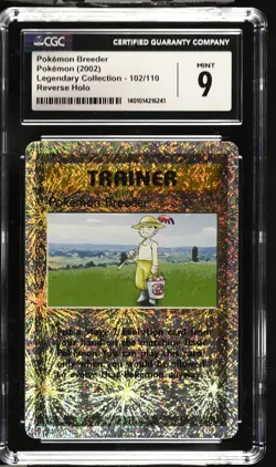 CGC 9 MINT 2002 Legendary Collection Pokemon #102/110 Pokemon Breeder Rev. Holo - Image 1