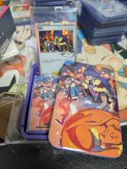 2024 Pokemon SC Themed Storage Tin Leon & Charizard Deck Sleeves & Sealed Promo - Image 1