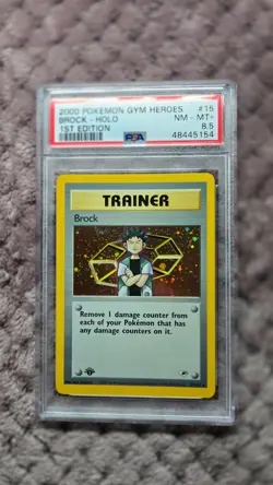 2000 Pokemon 1st Edition PSA 8.5 Gym Heroes Brock Holo #15 (English) - Image 1