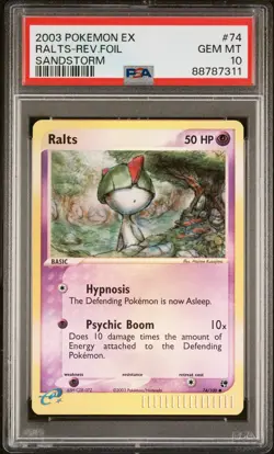 Pokemon Ralts Sandstorm Reverse Holo #74/100! PSA 10 Gem Mint ⭐Pop 3⭐ - Image 1