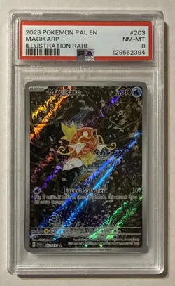 2023 Pokemon Paldea Evolved #203 Magikarp Illustration Rare PSA 8 NM-MT - Image 1