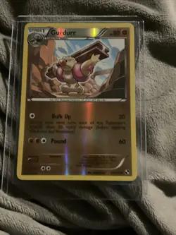 Pokemon TCG Gurdurr Reverse Holo 60/114 Black And White Base - Image 1