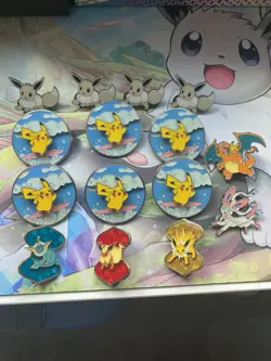 Pokemon pins lot Pikachu, Charizard, Eevee, Eeveelutions - Image 1