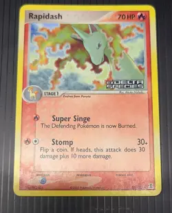 Pokemon Rapidash Reverse Holo Uncommon Delta Species 52/113 Stage 1 70 HP 2005 - Image 1