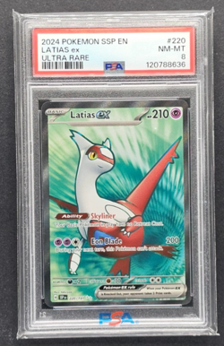 2024 POKEMON SSP EN LATIAS EX ULTRA RARE PSA 8 NM-MT - Image 1