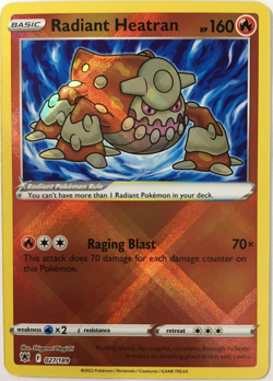 POKEMON RADIANT HEATRAN 027/189 ASTRAL RADIANCE RADIANT RARE HOLO NEAR MINT - Image 1