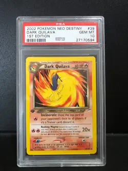 PSA 10 Dark Quilava 1st Edition English Pokemon Neo Destiny 39/105 - Image 1