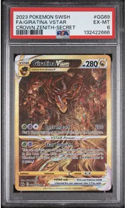 2023 Pokemon TCG Giratina VSTAR Gold Crown Zenith - GG69/GG70 PSA 6 - 666 Cert - Image 1