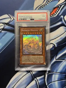 YuGiOh 2007 TAEV-EN006 Rainbow Dragon PSA 9 1st Edition Ghost Rare English - Image 1