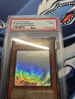 YuGiOh 2007 TAEV-EN006 Rainbow Dragon PSA 9 1st Edition Ghost Rare English - Image 2