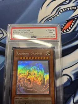 YuGiOh 2007 TAEV-EN006 Rainbow Dragon PSA 9 1st Edition Ghost Rare English - Image 3