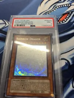 YuGiOh 2007 TAEV-EN006 Rainbow Dragon PSA 9 1st Edition Ghost Rare English - Image 4