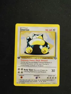 Snorlax 27/64 | 1st Edition Jungle | Non-Holo Rare | Vintage Pokemon Card DMG - Image 1