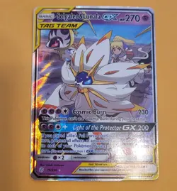Pokemon TCG Solgaleo & Lunala GX Holo Card 75/236 Sun & Moon Cosmic Eclipse - Image 1