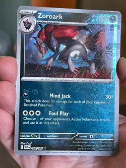 POKEMON ZOROARK 062/086 RARE HOLOFOIL MASTER BALL WHITE FLARE NM CARD - Image 1
