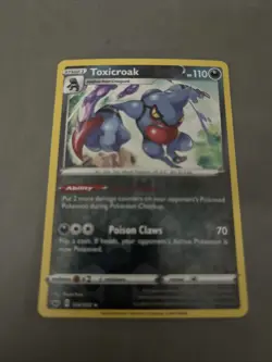 Toxicroak 124/202SWSH01 Sword & Shield Reverse Holo Card Near Mint Condition - Image 1